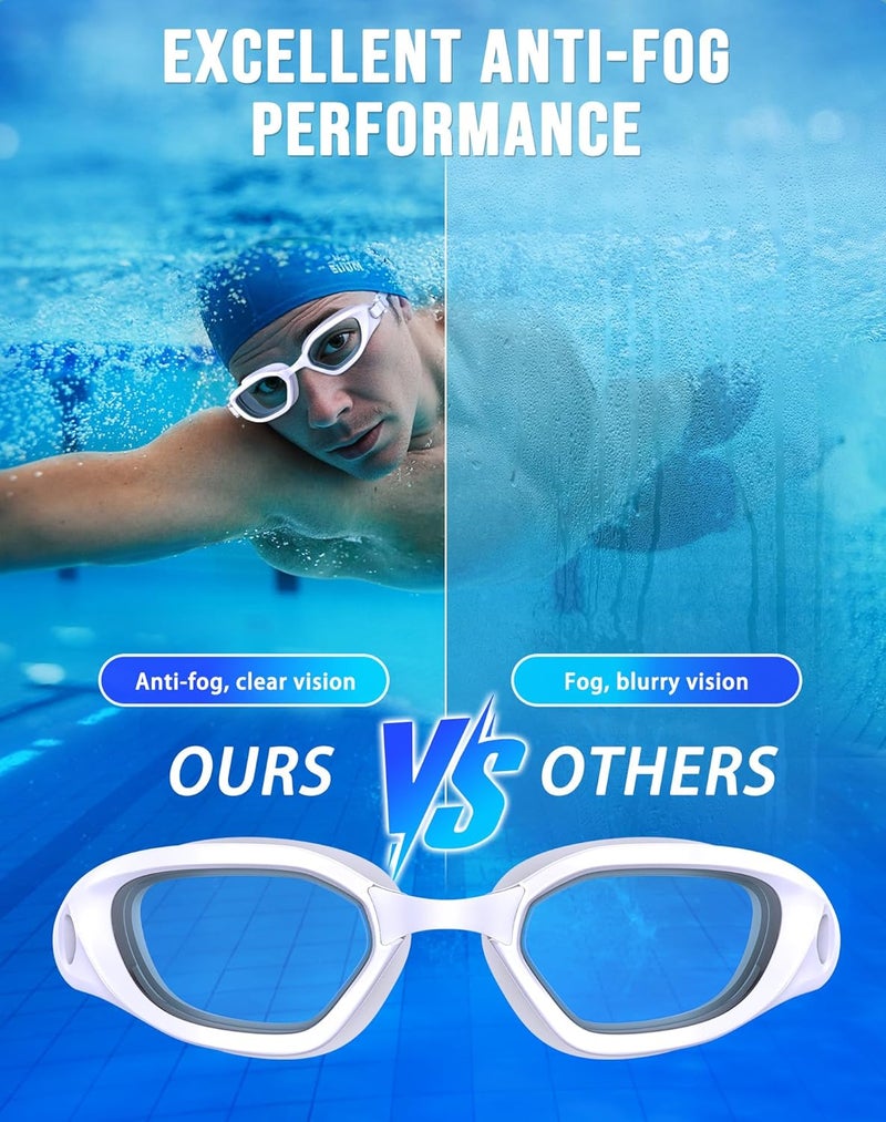 Vegemono Swim Goggles, Unisex Adult Swimming Goggles Anti Fog Anti UV No Leakage Wide View for Men Women Youth - Image 3